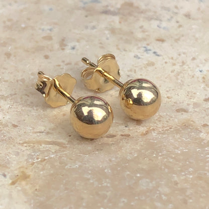 14KT Yellow Gold Polished Ball Stud Earrings 5mm, 14KT Yellow Gold Polished Ball Stud Earrings 5mm - Legacy Saint Jewelry