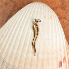 Load image into Gallery viewer, 14KT Yellow Gold Italian Horn Cornicello/ Corno Pendant Charm 26mm, 14KT Yellow Gold Italian Horn Cornicello/ Corno Pendant Charm 26mm - Legacy Saint Jewelry