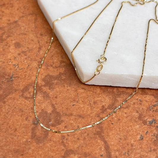 10KT Yellow Gold .70mm Box Chain Necklace