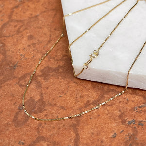 10KT Yellow Gold .70mm Box Chain Necklace