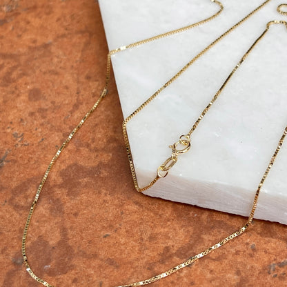 14KT Yellow Gold .70mm Box Chain Necklace