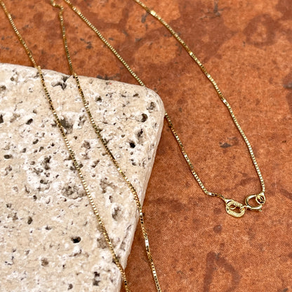 14KT Yellow Gold .70mm Box Chain Necklace