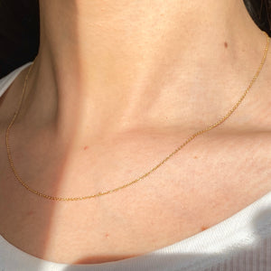 14KT Yellow Gold Cable Chain Necklace .9mm, 14KT Yellow Gold Cable Chain Necklace .9mm - Legacy Saint Jewelry