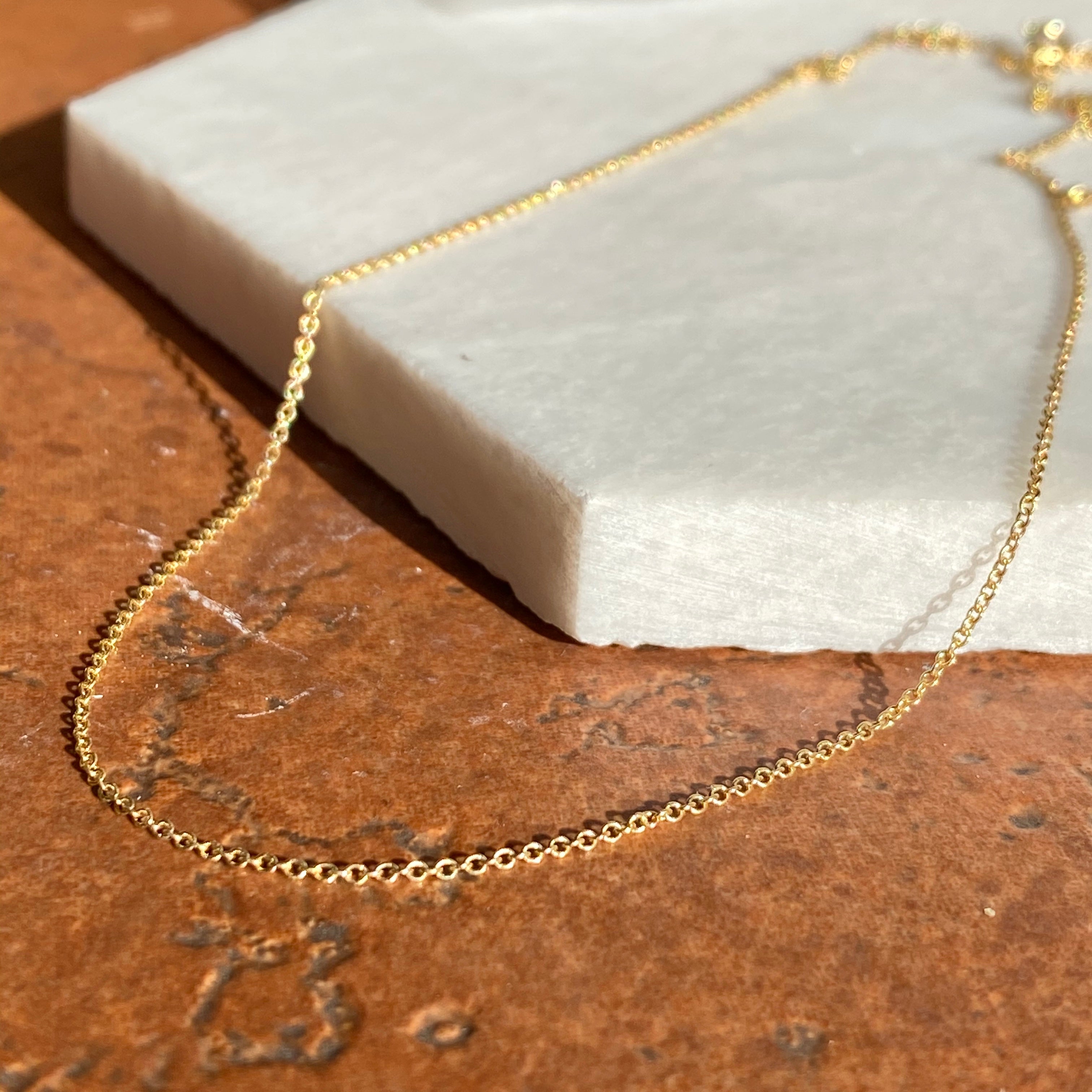 14KT Yellow Gold Cable Chain Necklace .90mm – LSJ