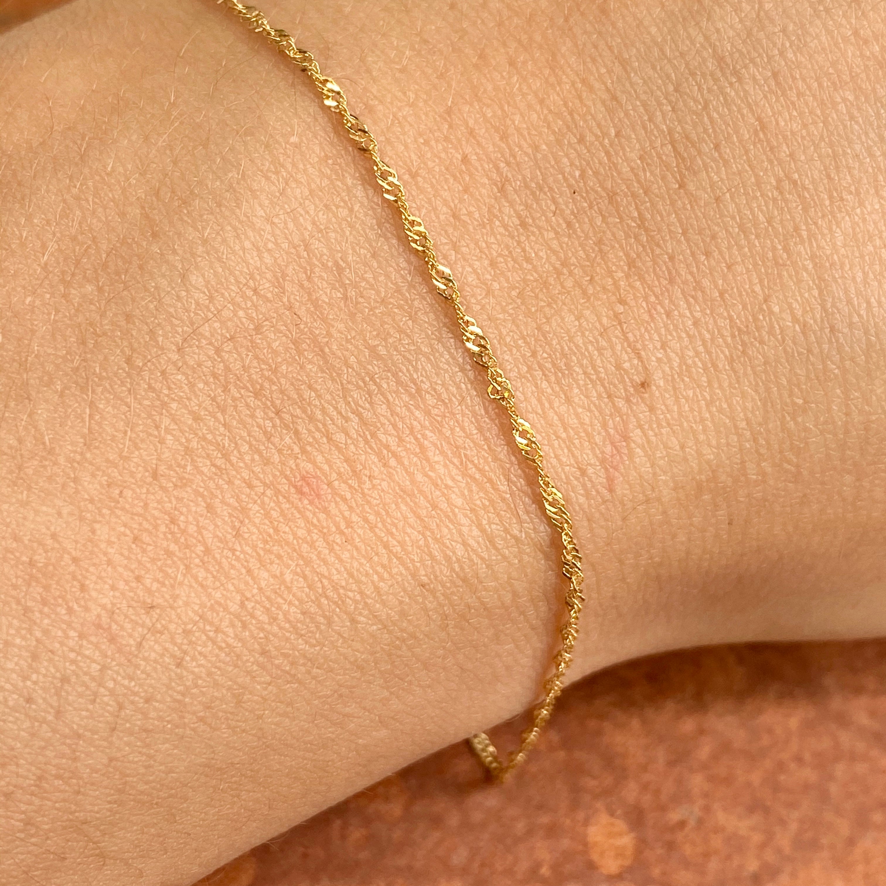 Very thin gold chain on sale bracelet