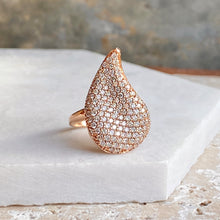 Load image into Gallery viewer, Estate 14KT Rose Gold Pave Diamond Swirl Statement Ring, Estate 14KT Rose Gold Pave Diamond Swirl Statement Ring - Legacy Saint Jewelry