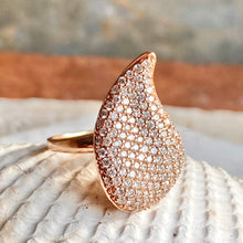 Load image into Gallery viewer, Estate 14KT Rose Gold Pave Diamond Swirl Statement Ring, Estate 14KT Rose Gold Pave Diamond Swirl Statement Ring - Legacy Saint Jewelry