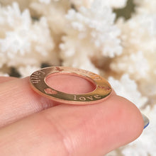 Load image into Gallery viewer, 14KT Rose Gold Open Circle Script &quot;Faith Hope Love&quot; Pendant, 14KT Rose Gold Open Circle Script &quot;Faith Hope Love&quot; Pendant - Legacy Saint Jewelry