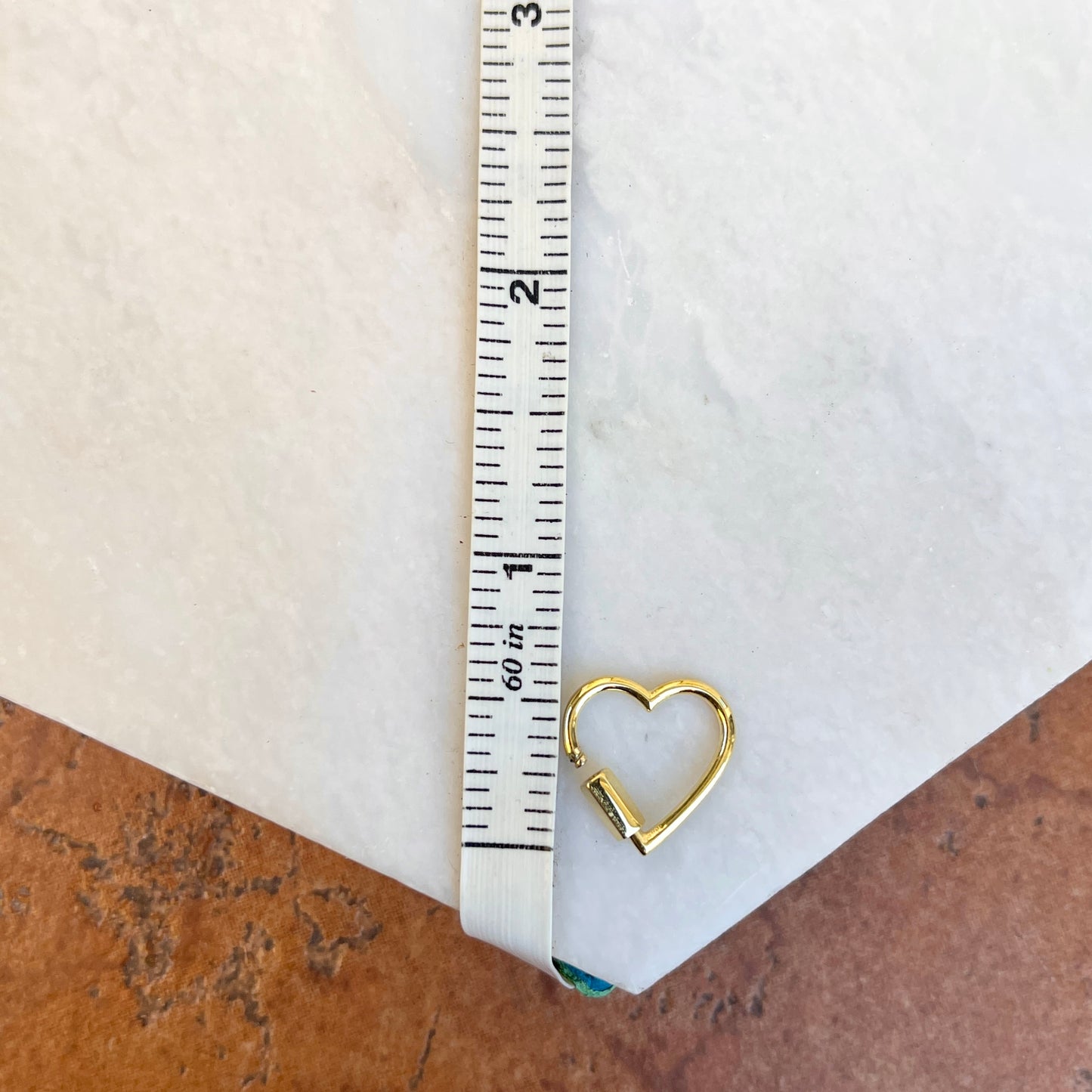 14KT Yellow Gold Open Heart Screw In Enhancer Clasp Link Lock