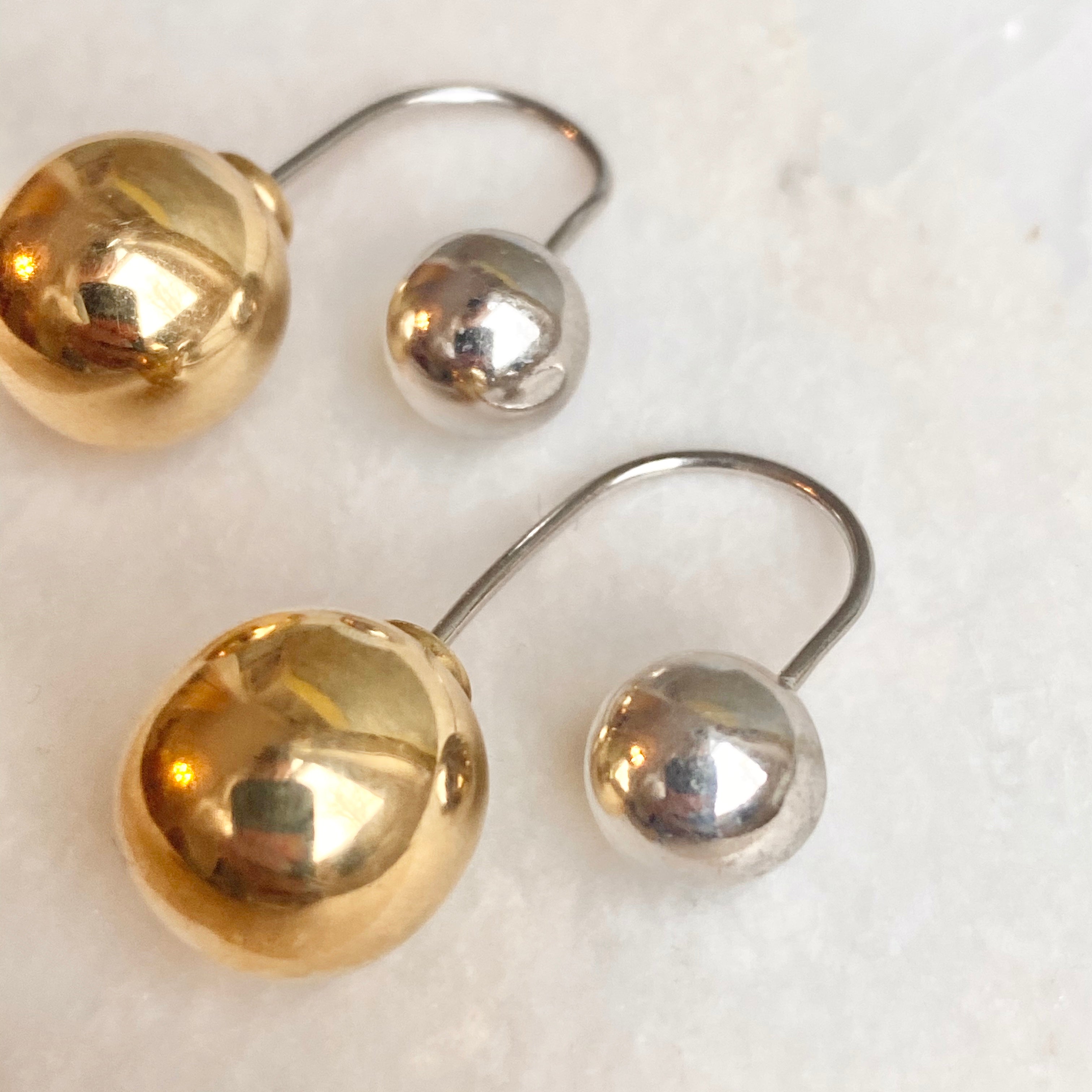 Gold euro ball drop earrings online
