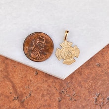 Load image into Gallery viewer, 14KT Yellow Gold Polished Saint Florian Badge Pendant 23mm