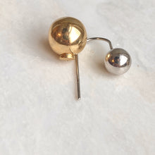 Load image into Gallery viewer, Sterling Silver + Gold-Tone Double Ball Dangle Earrings, Sterling Silver + Gold-Tone Double Ball Dangle Earrings - Legacy Saint Jewelry
