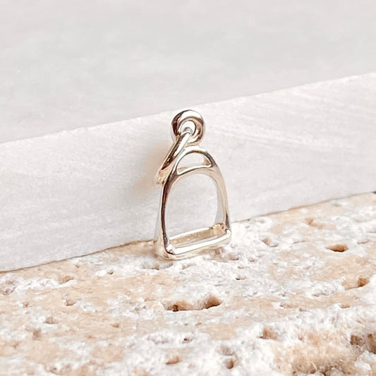 Sterling Silver Horse Stirrup Mini Pendant Charm, Sterling Silver Horse Stirrup Mini Pendant Charm - Legacy Saint Jewelry