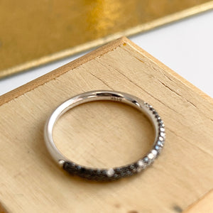 14KT White Gold 3/8 CT Black + White Diamond Micro Pave Ring