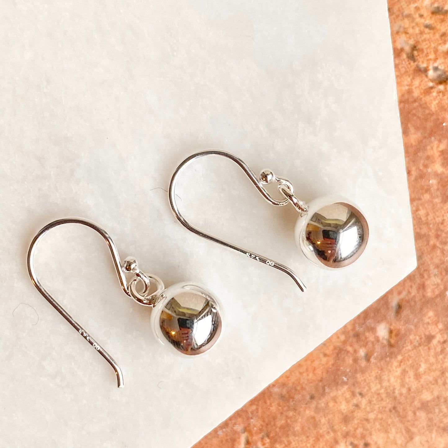 Sterling Silver Dangle Balls Shepard Hook Earrings, Sterling Silver Dangle Balls Shepard Hook Earrings - Legacy Saint Jewelry