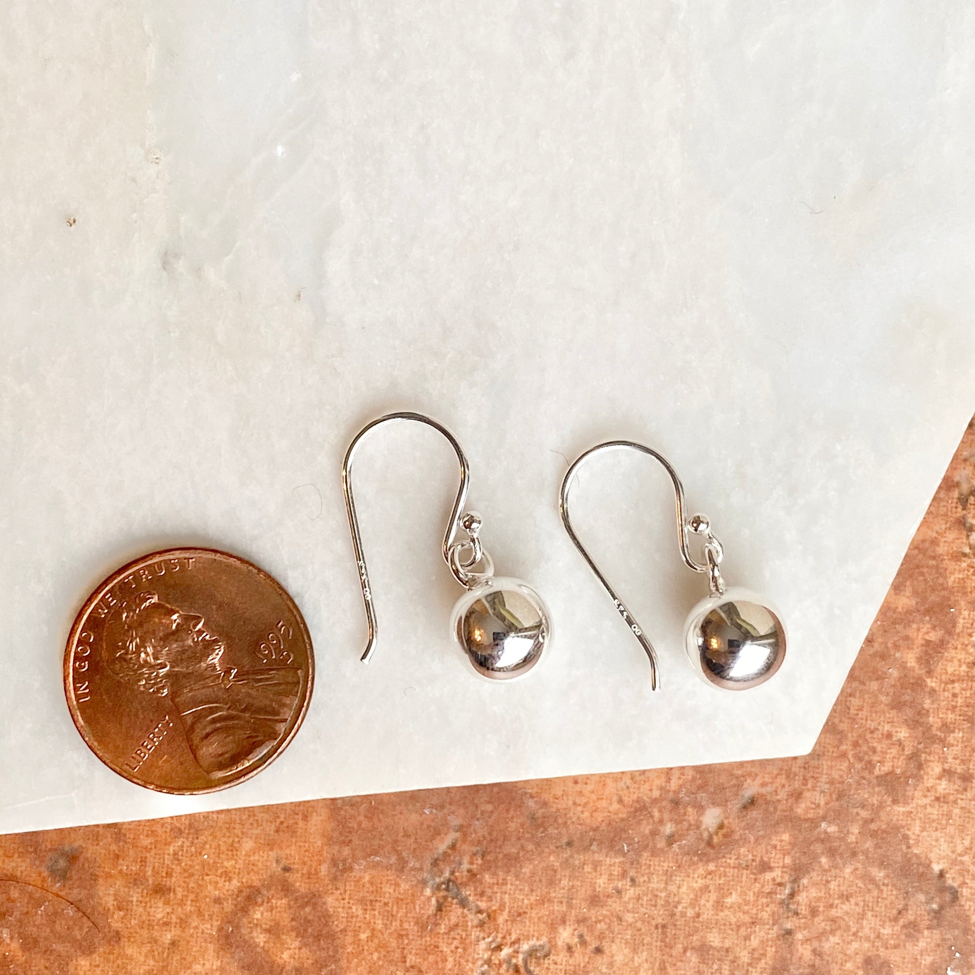 Sterling Silver Dangle Balls Shepard Hook Earrings, Sterling Silver Dangle Balls Shepard Hook Earrings - Legacy Saint Jewelry