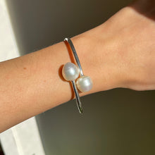 Load image into Gallery viewer, Sterling Silver + Paspaley South Sea Pearl Bypass Bangle Bracelet - LSJ