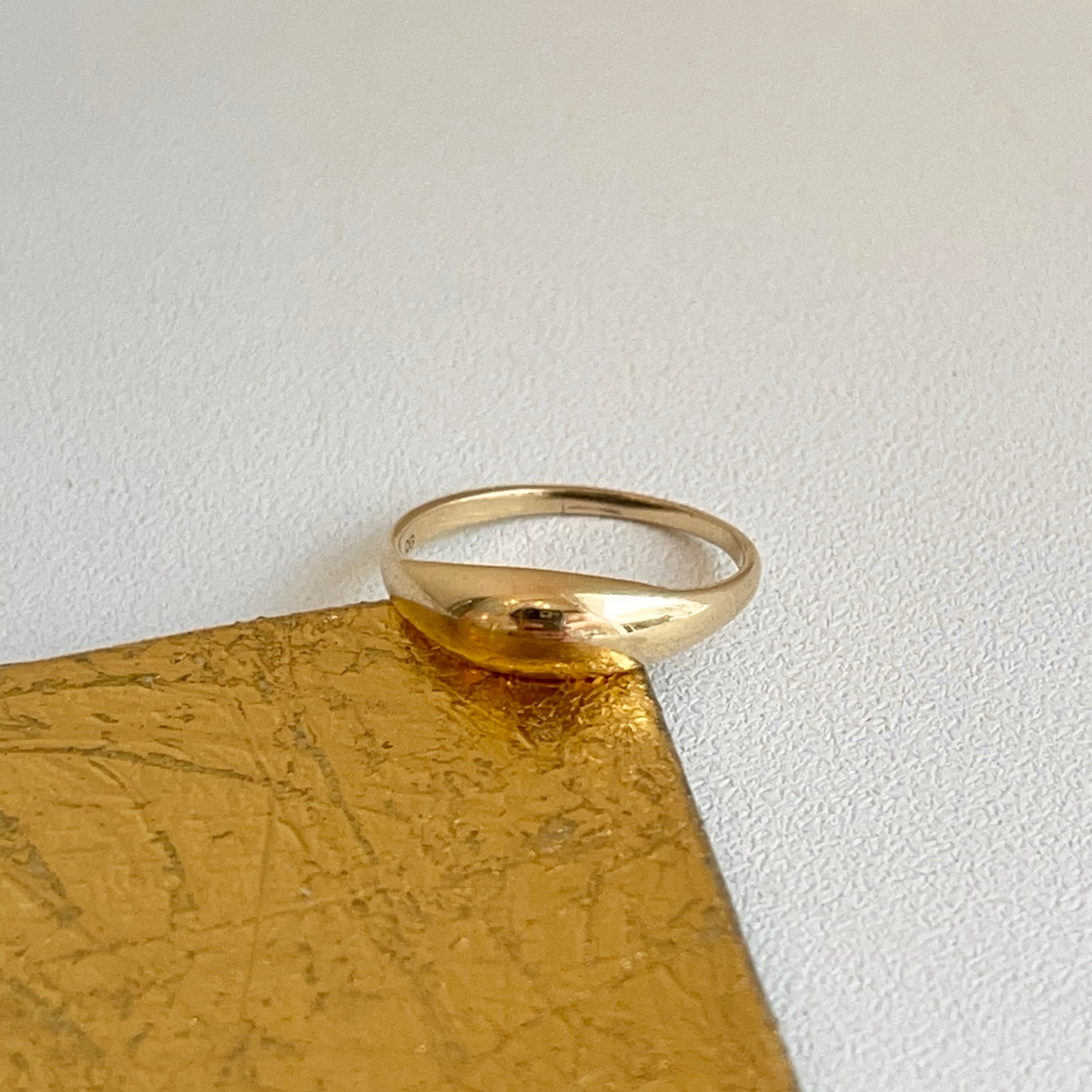 Thin gold pinky on sale ring