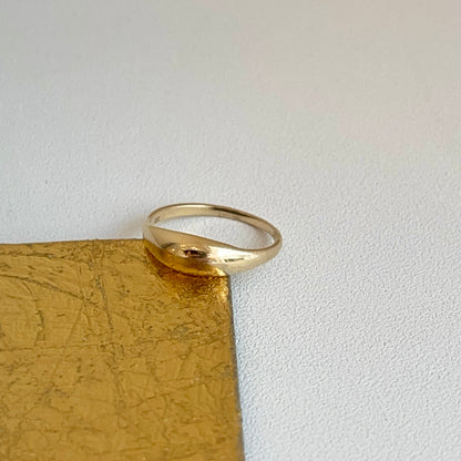 14KT Yellow Gold Thin Dome Pinky Ring