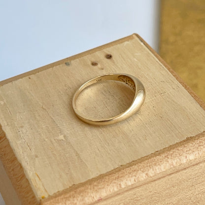 14KT Yellow Gold Thin Dome Pinky Ring