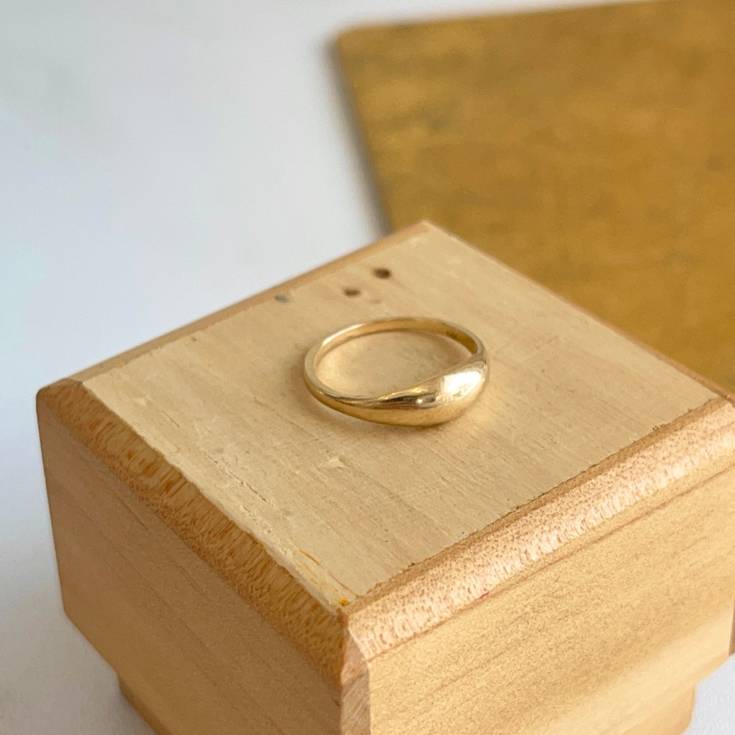 14KT Yellow Gold Thin Dome Pinky Ring