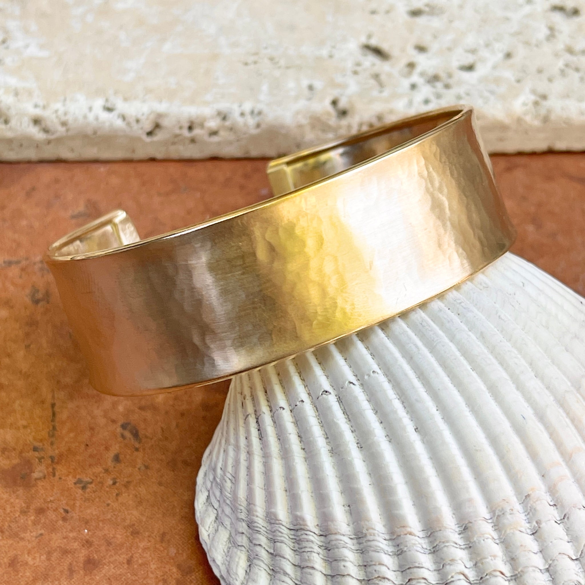 14KT Yellow Gold Knife Edge Bangle Cuff Bracelet – LSJ