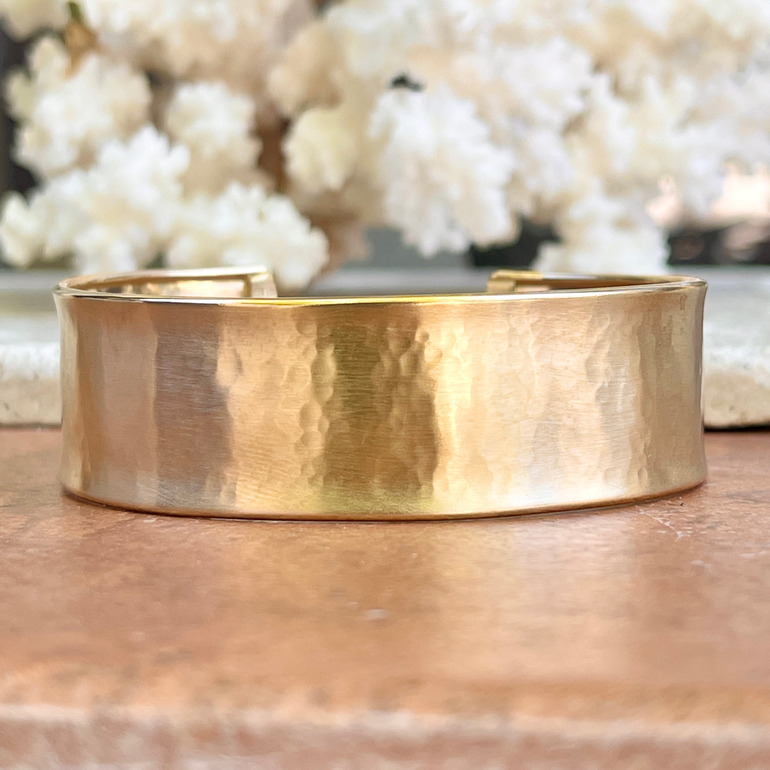 Large Diamond Hammered Gold Cuff Bracelet – Select Antique Jewelry