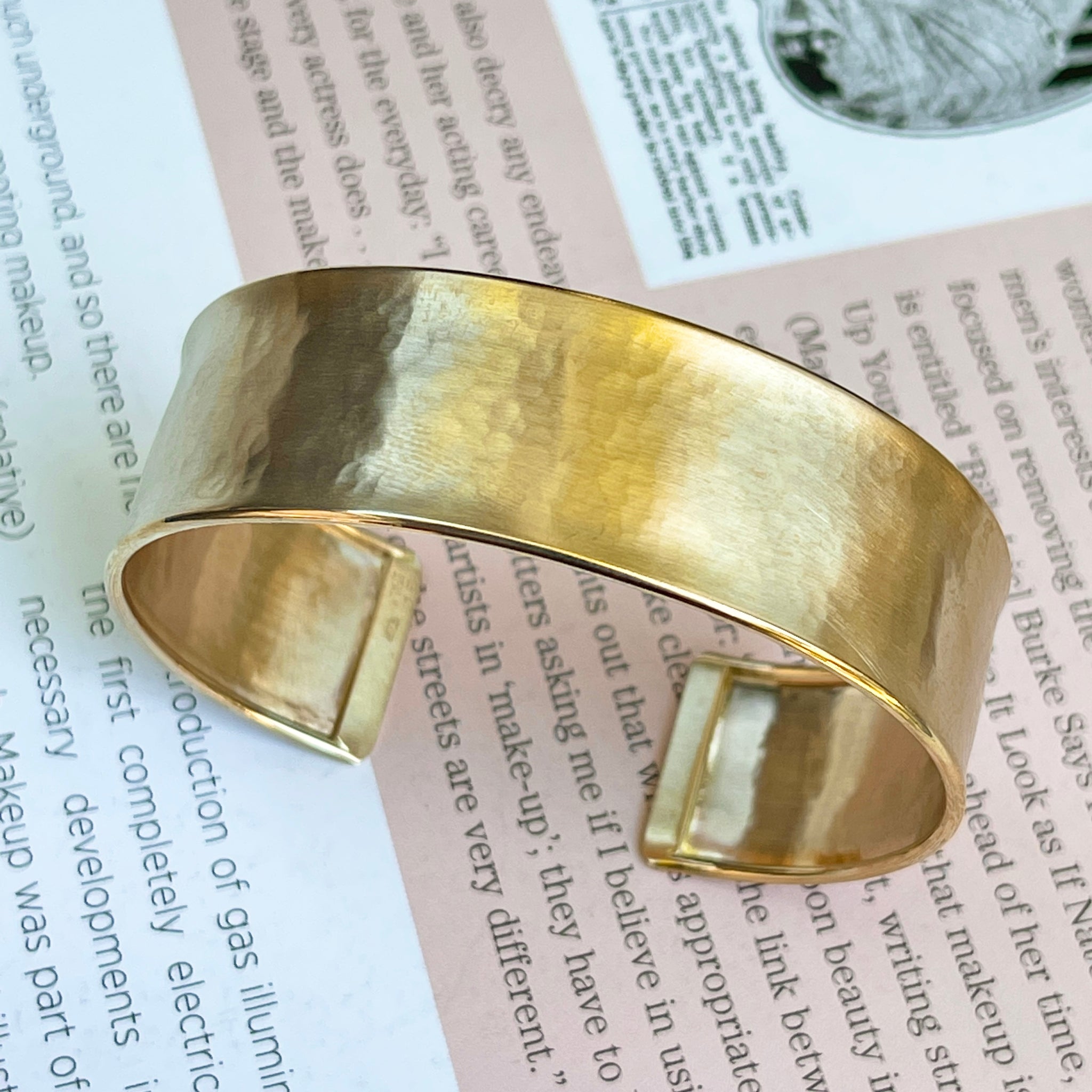 Hammered Yellow Gold Cuff Bracelet, Handmade Yellow Gold Bracelet, Solid  14k Yellow Gold Cuff Bracelet, made to order