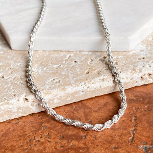 Sterling Silver Diamond-Cut Rope Chain Necklace 3mm, Sterling Silver Diamond-Cut Rope Chain Necklace 3mm - Legacy Saint Jewelry