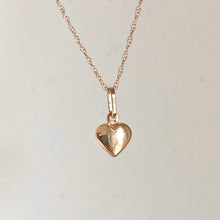 Load image into Gallery viewer, 14KT Yellow Gold Mini 3-D Heart Pendant Chain Necklace, 14KT Yellow Gold Mini 3-D Heart Pendant Chain Necklace - Legacy Saint Jewelry