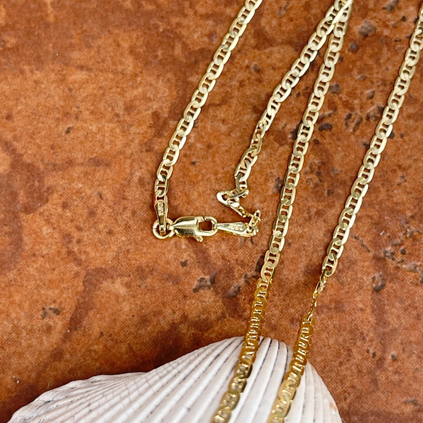 14KT Yellow Gold 2.25mm Anchor Link Chain Necklace