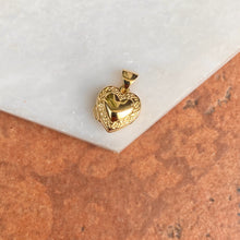 Load image into Gallery viewer, 14KT Yellow Gold Polished Detailed Mini Heart Locket Pendant