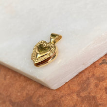 Load image into Gallery viewer, 14KT Yellow Gold Polished Detailed Mini Heart Locket Pendant