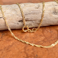 Load image into Gallery viewer, 10KT Yellow Gold Singapore Link Anklet 1.1mm