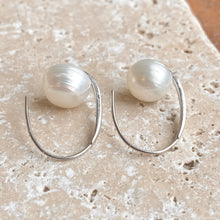 Load image into Gallery viewer, Sterling Silver + 12mm Paspaley South Sea Pearl Oval Hook Wire Earrings - Legacy Saint Jewelry