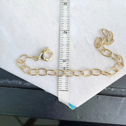 14KT Yellow Gold Oval Solid 6mm Link Chain Bracelet