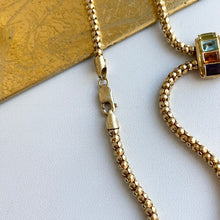 Load image into Gallery viewer, Estate 14KT Yellow Gold Byzantine Multi-Gemstone Popcorn Lariat Necklace