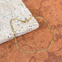 Load image into Gallery viewer, 14KT Yellow Gold 2.5mm Figaro Chain Link Bracelet 10&quot;