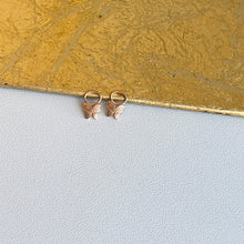 Load image into Gallery viewer, 14KT Rose Gold Mini Butterfly Earring Charms