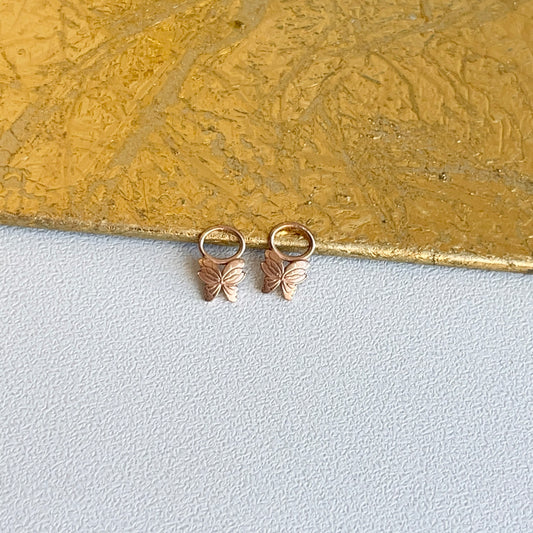 14KT Rose Gold Mini Butterfly Earring Charms