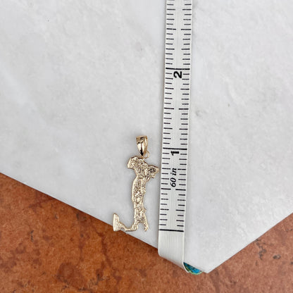 14KT Yellow Gold Italy County Outline Pendant Charm