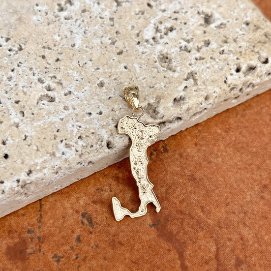 14KT Yellow Gold Italy County Outline Pendant Charm