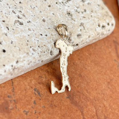 14KT Yellow Gold Italy County Outline Pendant Charm