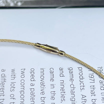 14KT Yellow Gold Solid 1.5mm Cable Neck Wire Necklace