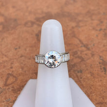 Load image into Gallery viewer, Sterling Silver Half Bezel + Channel Set CZ Ring