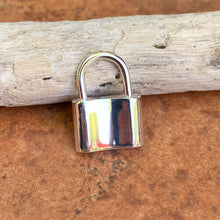 Load image into Gallery viewer, Sterling Silver Polished Padlock Pendant Clasp 19.8mm