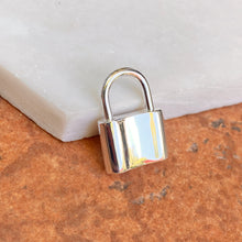 Load image into Gallery viewer, Sterling Silver Polished Padlock Pendant Clasp 19.8mm