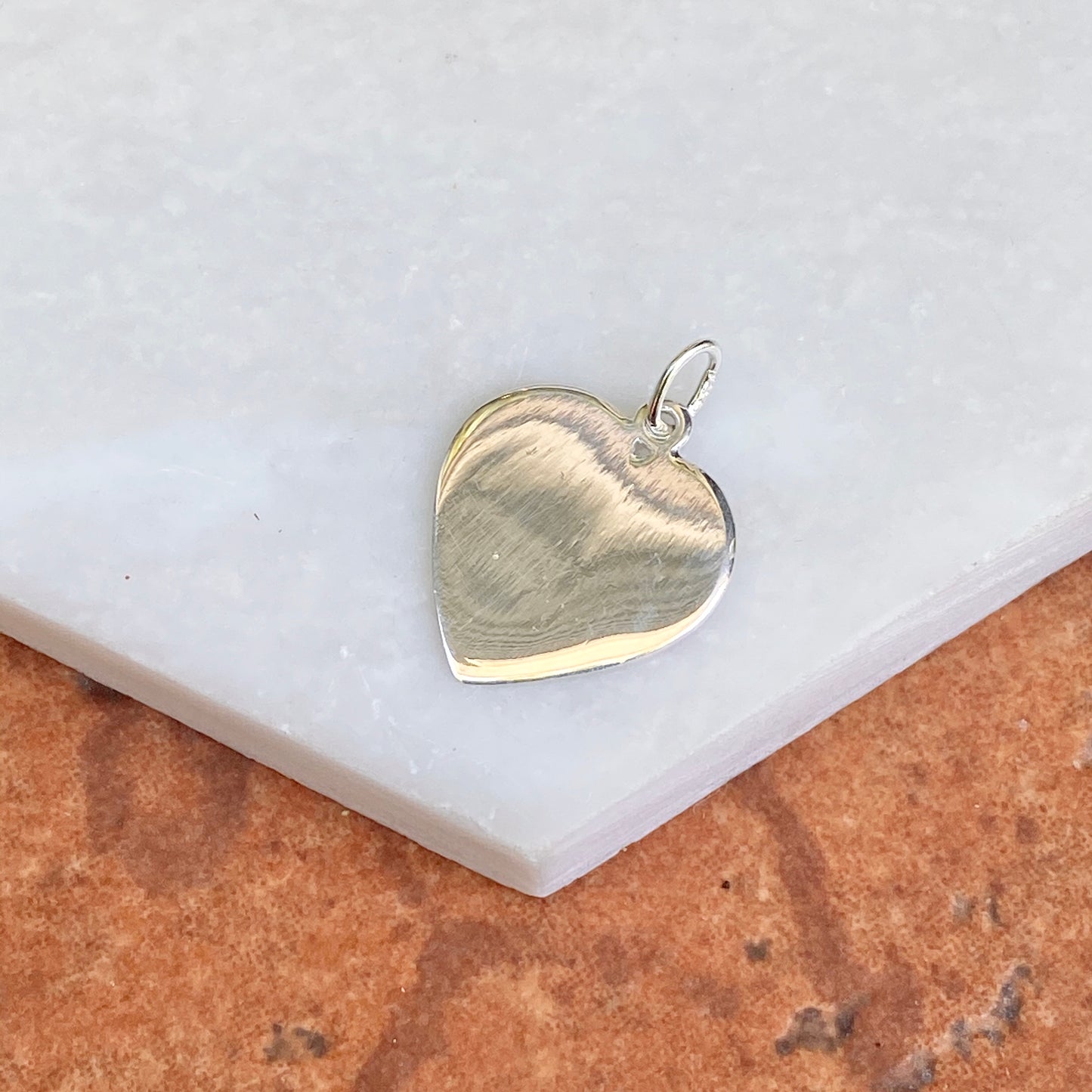 Sterling Silver Polished Heart Shaped Pendant Charm