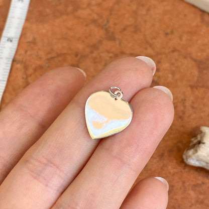 Sterling Silver Polished Heart Shaped Pendant Charm