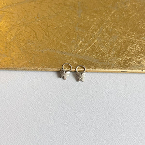 14KT White Gold Mini Butterfly Earring Charms